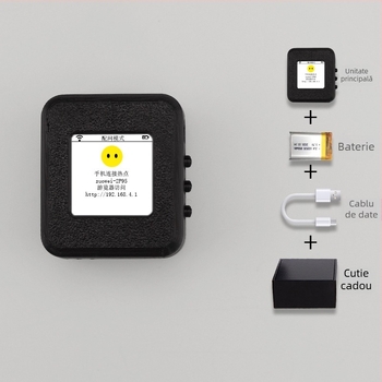 Robot AI de conversație, set cadou, versiunea 3.0; activare vocală cu cuvinte de trezire personalizate; material 3D; mufă căști + ecran rotativ controlat vocal; baterie 1200 mAh