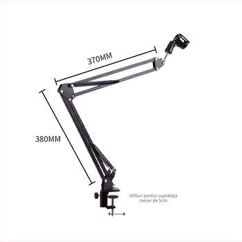 Suport de microfon de birou pliabil pentru gaming și streaming live – NB-35 set, încărcare maximă 2 kg, reglaj 180°, șuruburi 1/4 inch și 3/8 inch