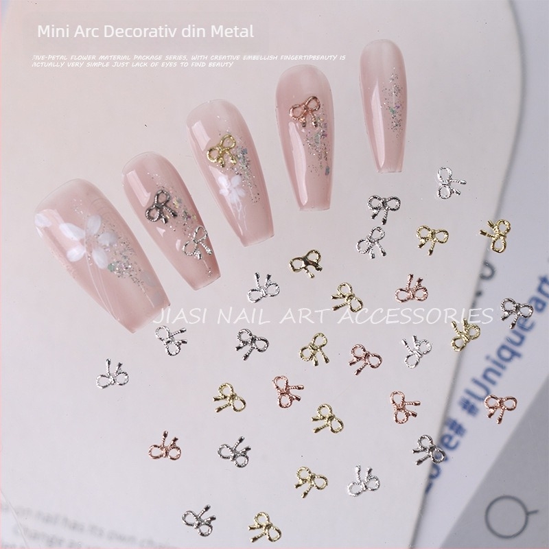 Accesorii pentru unghii cu modele de fundă și fluture, seria Alloy Butterfly, din aliaj, etichetă privată licențiată.