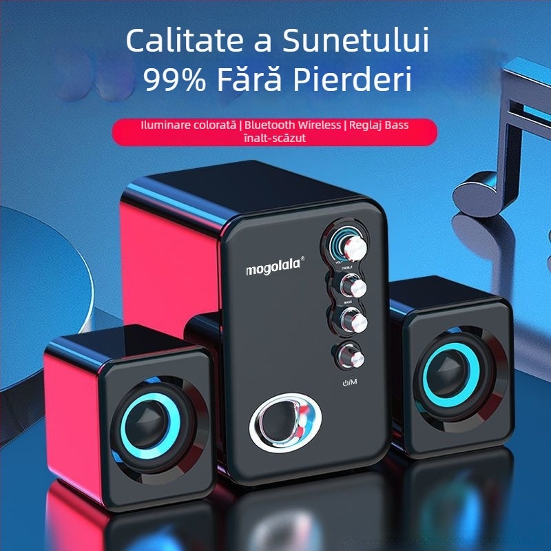 Difuzor pentru PC, cu subwoofer, 2.1 canale, sunet de înaltă calitate