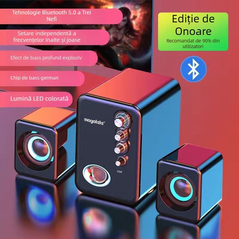 Difuzor pentru PC, cu subwoofer, 2.1 canale, sunet de înaltă calitate