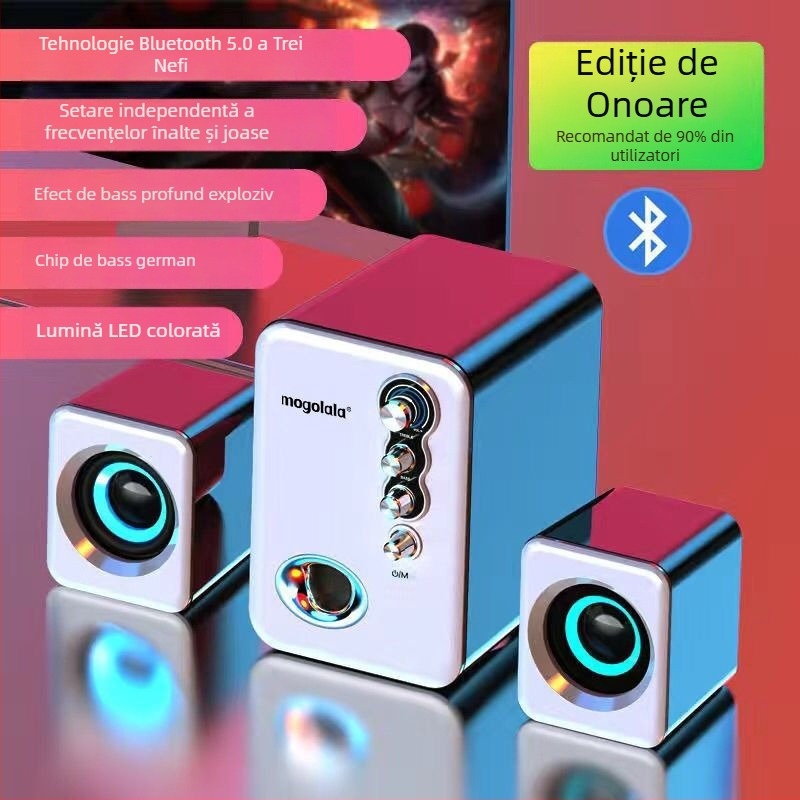 Difuzor pentru PC, cu subwoofer, 2.1 canale, sunet de înaltă calitate