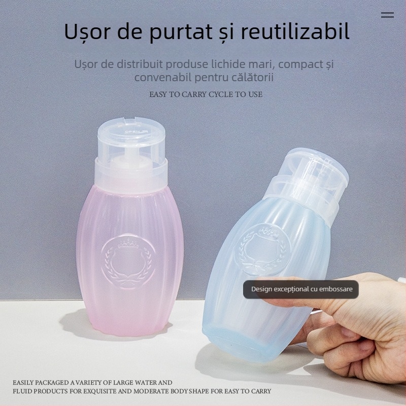 Sticlă de dizolvant pentru unghii cu dozator prin apăsare și capac rotativ cu încuietoare, din plastic, stil minimalist, pachet 60 bucăți, OEM, origine China