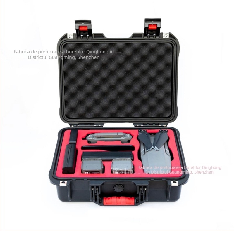 Tavă interioară cu inserție EVA pentru cutii din aluminiu de aviație, drone și echipament – gravură CNC, personalizabilă după desene și mostre; amortizare a șocurilor, rezistență la uzură