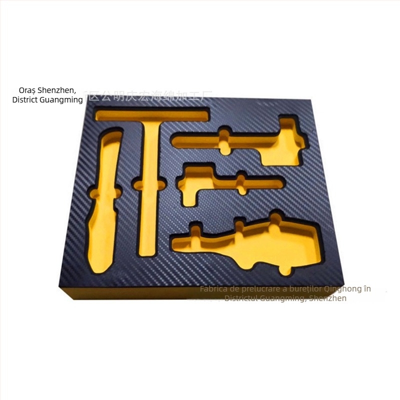 Tavă interioară cu inserție EVA pentru cutii din aluminiu de aviație, drone și echipament – gravură CNC, personalizabilă după desene și mostre; amortizare a șocurilor, rezistență la uzură