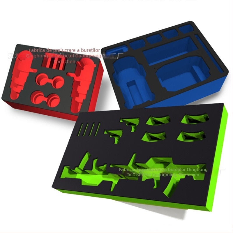 Tavă interioară cu inserție EVA pentru cutii din aluminiu de aviație, drone și echipament – gravură CNC, personalizabilă după desene și mostre; amortizare a șocurilor, rezistență la uzură