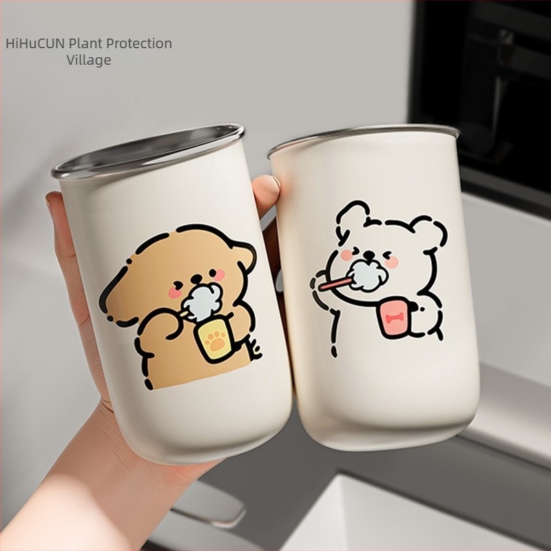 Set din două pahare din oțel inoxidabil pentru gură și periuță, 304, fără personalizare