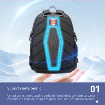 Rucsac școlar unisex pentru elevii din clasa a V-a–a VI-a | Capacitate mare, ușor, reduce încărcarea, spate ergonomic, elemente reflectorizante pentru siguranța nocturnă