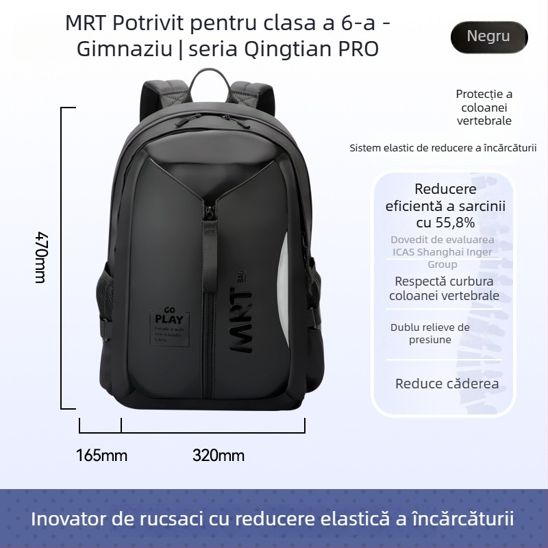 Rucsac școlar unisex pentru elevii din clasa a V-a–a VI-a | Capacitate mare, ușor, reduce încărcarea, spate ergonomic, elemente reflectorizante pentru siguranța nocturnă