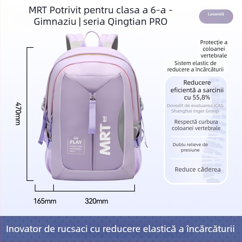 Rucsac școlar unisex pentru elevii din clasa a V-a–a VI-a | Capacitate mare, ușor, reduce încărcarea, spate ergonomic, elemente reflectorizante pentru siguranța nocturnă