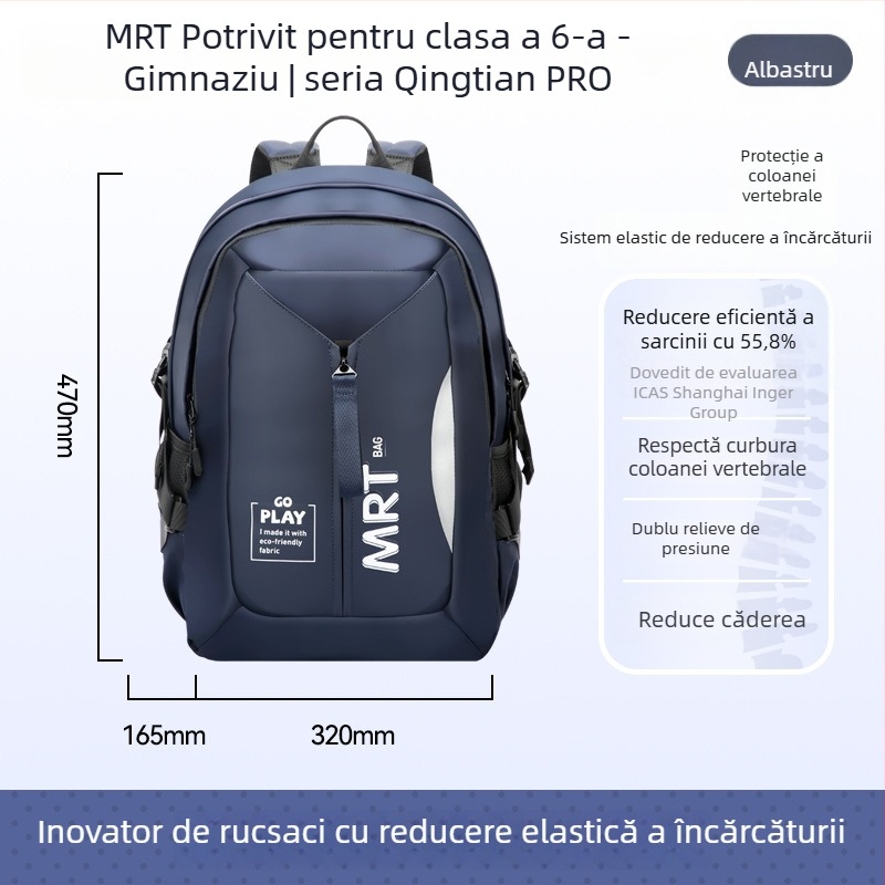 Rucsac școlar unisex pentru elevii din clasa a V-a–a VI-a | Capacitate mare, ușor, reduce încărcarea, spate ergonomic, elemente reflectorizante pentru siguranța nocturnă