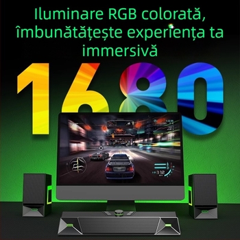 Newmine V6 boxe desktop pentru calculator, sunet stereo, alimentare USB, 20W, răspuns în frecvență 100 Hz–20 kHz, SNR ≥75 dB