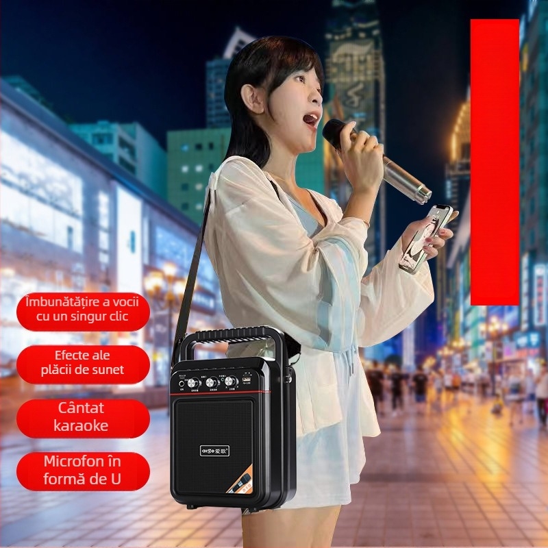 Love Song S60 difuzor karaoke exterior cu placă de sunet încorporată - 10W, baterie 2000–4000 mAh, răspuns în frecvență 100 Hz–20 kHz, SNR ≥75 dB