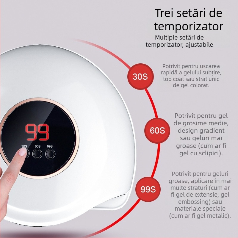 Lampă de unghii Silk mula, opțiuni 36/54/72W, uscare rapidă, fără înnegrire, lampă UV profesională pentru acasă