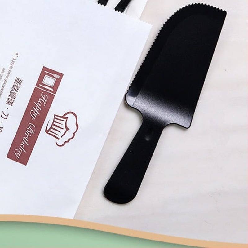 Set de farfurii pentru tort de ziua ta: farfurii și tacâmuri de unică folosință, patru în unu (dreptunghiular, Brand Unique, stil modern minimalist)