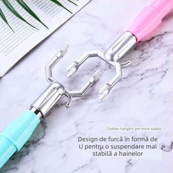 Bară extensibilă pentru uscat haine din oțel inoxidabil pentru balcon, design modern minimalist, Anlin