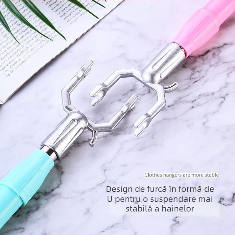 Bară extensibilă pentru uscat haine din oțel inoxidabil pentru balcon, design modern minimalist, Anlin