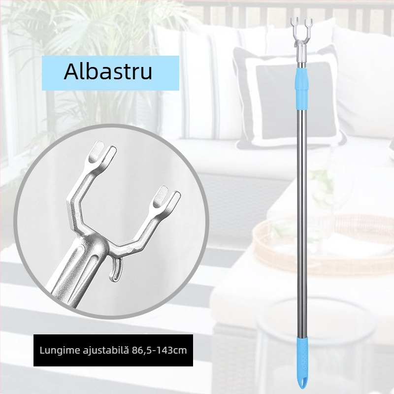 Bară extensibilă pentru uscat haine din oțel inoxidabil pentru balcon, design modern minimalist, Anlin