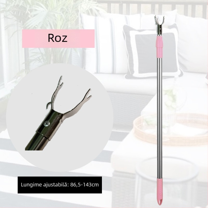 Bară extensibilă pentru uscat haine din oțel inoxidabil pentru balcon, design modern minimalist, Anlin