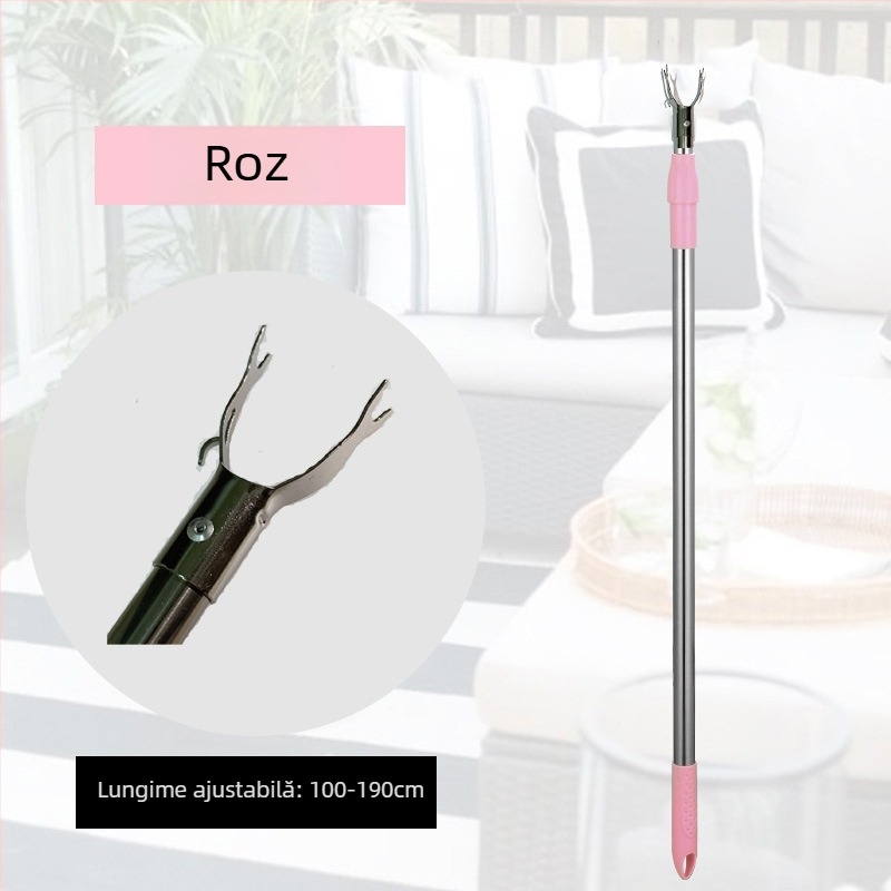 Bară extensibilă pentru uscat haine din oțel inoxidabil pentru balcon, design modern minimalist, Anlin