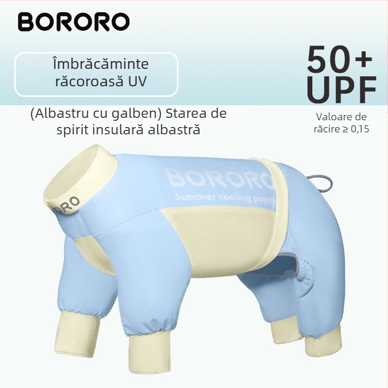 BORORO îmbrăcăminte pentru animale din poliester — vestă ușoară de protecție solară pentru câini și pisici, stil britanic