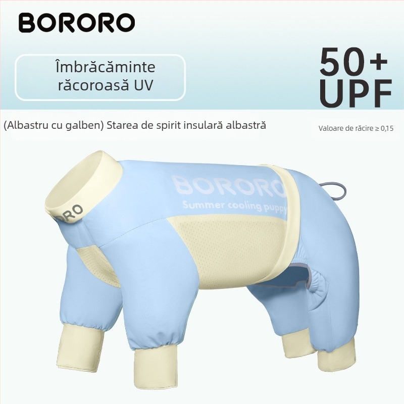 BORORO îmbrăcăminte pentru animale din poliester — vestă ușoară de protecție solară pentru câini și pisici, stil britanic