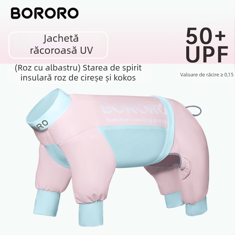 BORORO îmbrăcăminte pentru animale din poliester — vestă ușoară de protecție solară pentru câini și pisici, stil britanic