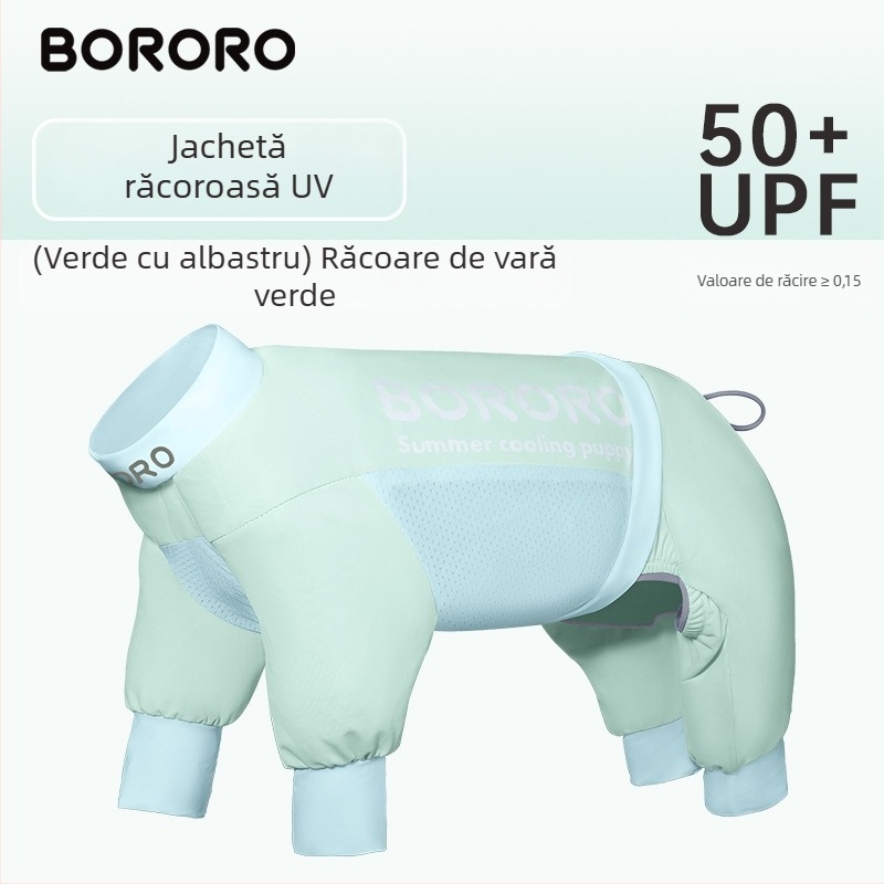 BORORO îmbrăcăminte pentru animale din poliester — vestă ușoară de protecție solară pentru câini și pisici, stil britanic