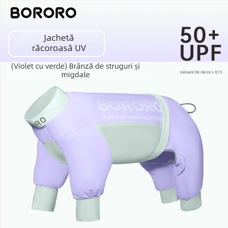BORORO îmbrăcăminte pentru animale din poliester — vestă ușoară de protecție solară pentru câini și pisici, stil britanic