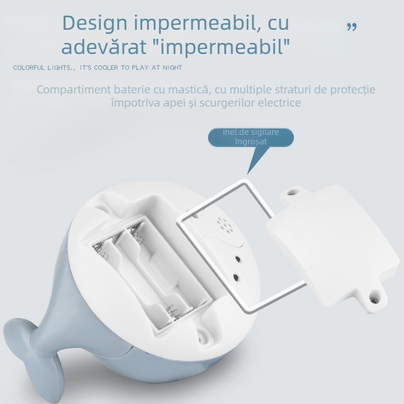 Minge de stropit cu senzor pentru baie, cu lumini și muzică, pentru sugari și copii mici | material plastic | jucărie de apă | 0-3 ani | certificat 3C 2020182202016001
