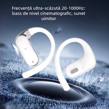 YYK-Q65 căști Bluetooth cu prindere pentru urechi, design sport, rază wireless 10 m, control prin atingere, PC+ABS, 86 g