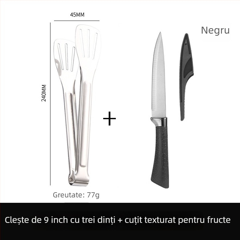 Clește pentru alimente din oțel inoxidabil 304, rezistență la temperaturi înalte, anti-ruginire, protecție împotriva arsurilor