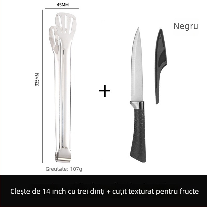 Clește pentru alimente din oțel inoxidabil 304, rezistență la temperaturi înalte, anti-ruginire, protecție împotriva arsurilor