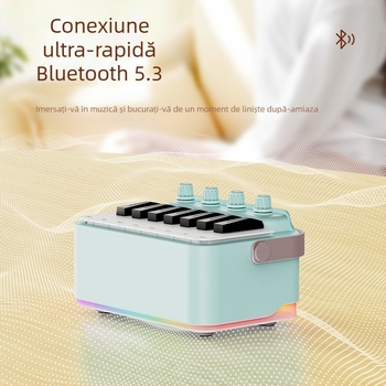 Boxă Bluetooth cu pian și tobă electronică – 8W, Bluetooth 5.0, 30Hz–15kHz, rază de acțiune 10 m, baterie încorporată 1200–2000mAh