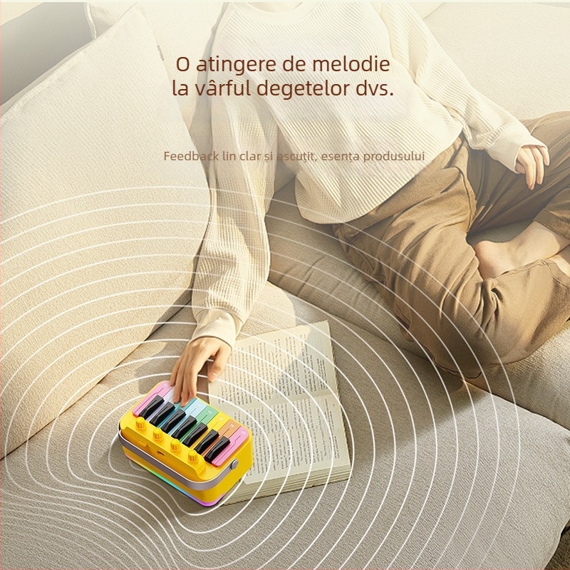 Boxă Bluetooth cu pian și tobă electronică – 8W, Bluetooth 5.0, 30Hz–15kHz, rază de acțiune 10 m, baterie încorporată 1200–2000mAh