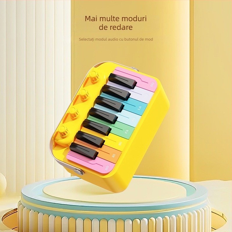 Boxă Bluetooth cu pian și tobă electronică – 8W, Bluetooth 5.0, 30Hz–15kHz, rază de acțiune 10 m, baterie încorporată 1200–2000mAh