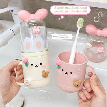 Cană de periuță de dinți cu design drăguț de desene animate - plastic, nu este importat, fără personalizare, cadou de sărbători