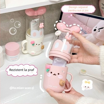 Cană de periuță de dinți cu design drăguț de desene animate - plastic, nu este importat, fără personalizare, cadou de sărbători