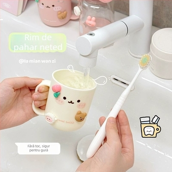 Cană de periuță de dinți cu design drăguț de desene animate - plastic, nu este importat, fără personalizare, cadou de sărbători