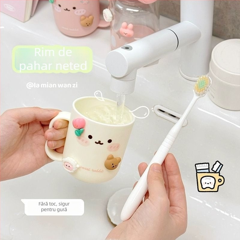 Cană de periuță de dinți cu design drăguț de desene animate - plastic, nu este importat, fără personalizare, cadou de sărbători