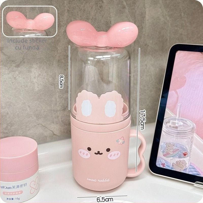 Cană de periuță de dinți cu design drăguț de desene animate - plastic, nu este importat, fără personalizare, cadou de sărbători