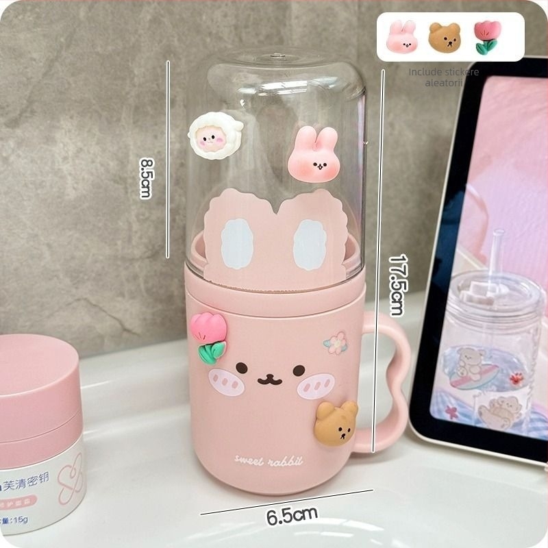 Cană de periuță de dinți cu design drăguț de desene animate - plastic, nu este importat, fără personalizare, cadou de sărbători