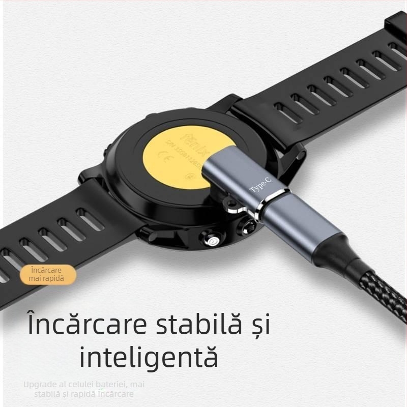 Cablu de încărcare Garmin pentru ceas cu adaptor Type-C pentru Fenix 5, Forerunner 245 și 935