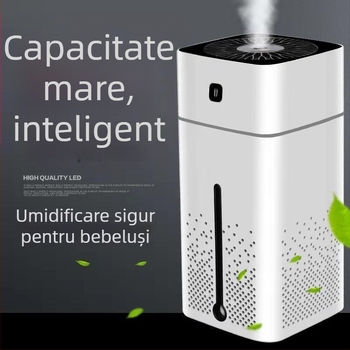 Umidificator inteligent pentru casă și birou, funcționare silențioasă, rezervor 0,5–1 L, 3 sau mai multe ieșiri de ceață, umiditate constantă, alimentare cu baterie (pentru camere sub 10 m2)