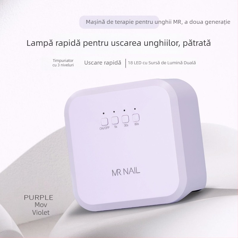 Lampă pentru unghii MR NAIL W307, pătrată, alimentare la priză, lampă de uscare pentru gel de unghii