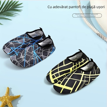 Pantofi de apă pentru bărbați – plajă, mers prin apă și snorkeling; interior din plasă respirabil, talpă din cauciuc antiaderent, partea superioară Lycra, profil redus