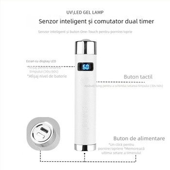 Lampă de uscare pentru unghii, inducție automată, putere mare, uscare rapidă, lampă portabilă, reîncărcabilă