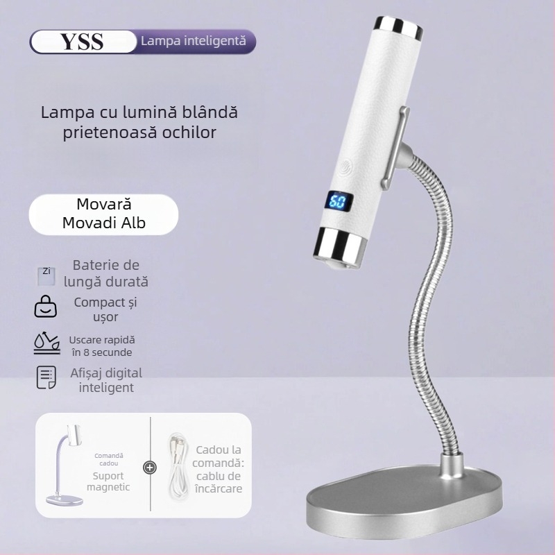 Lampă de uscare pentru unghii, inducție automată, putere mare, uscare rapidă, lampă portabilă, reîncărcabilă