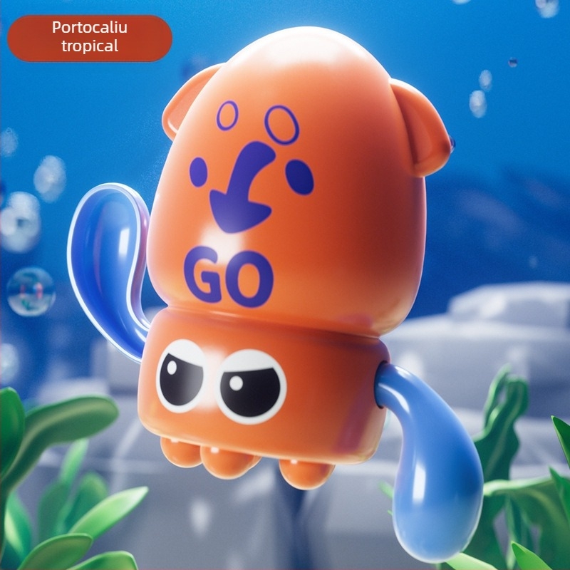 Jucărie de baie pentru copii: caracatița și rața pentru piscină, din plastic, certificat 3C, pentru vârsta 4–6 ani