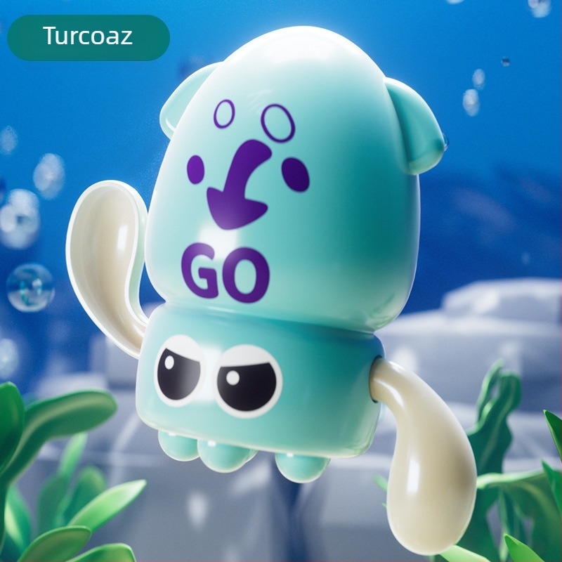 Jucărie de baie pentru copii: caracatița și rața pentru piscină, din plastic, certificat 3C, pentru vârsta 4–6 ani